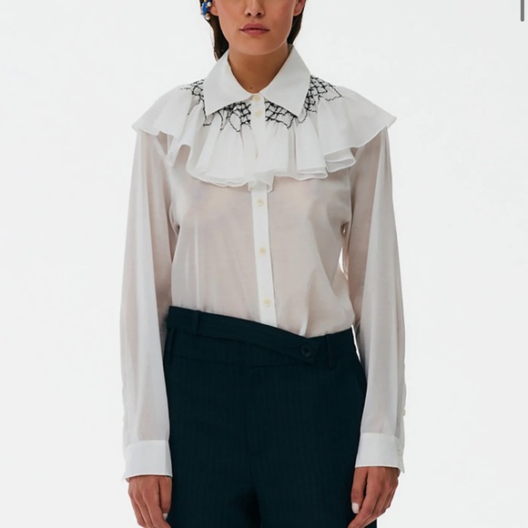 Tibi Emma Smocked Shirt - Picture 1 of 2
